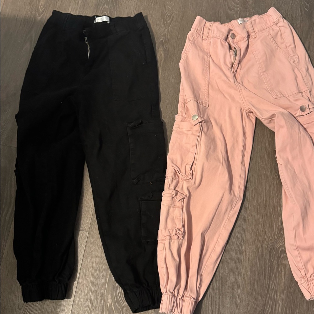 Urban Planet Kids cargo pants Set - Black and Pink size 10/11 M